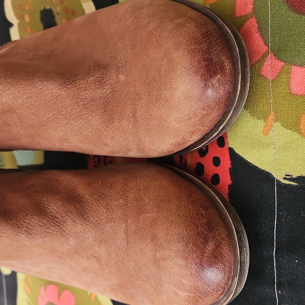 Lucky Brand Tan Leather Ankle Boots Size 8 - Picture 4 of 14